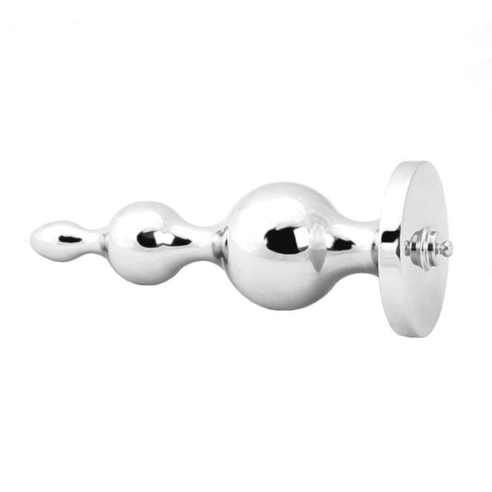 Electro Shock Beaded Metal Butt Plug 3.94 Inches Long