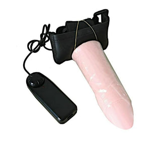 Realistic Hollow Dildo Strap On For Men - An image of a powerful motorized intimate tool with adjustable straps for hands-free pleasure.