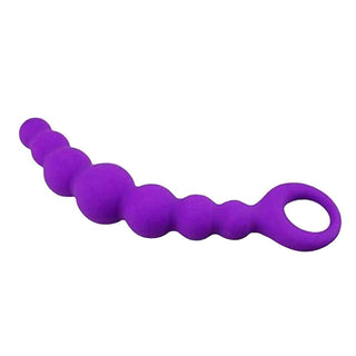Graduated design of Purple Silicone Anal Beads showcasing flexible and stimulating anal play.