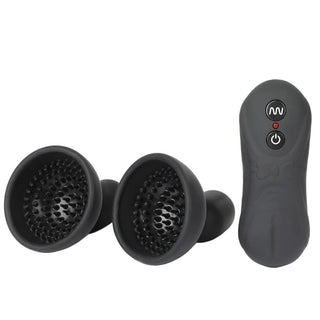 Take a look at an image of Remote Control Sucker Vibrator Nipple Toy Pump with 16 vibration patterns and speeds for heightened pleasure.