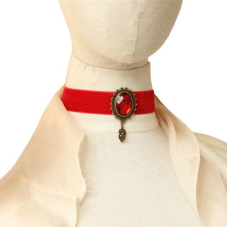 Adjustable red flannelette collar for dominance and submission play