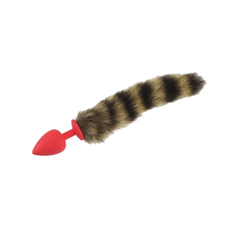 Featuring an image of the unique Random Silicone Raccoon Tail Plug, crafted from medical-grade silicone for unforgettable sensations.