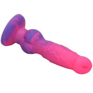 Featuring an image of a 6.89 Total Length Waterproof Animal Werewolf Dog Silicone Knot Dildo With Suction Cup.
