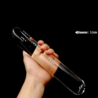 Elegant Glass Dildo Rod Double specifications: Material - Glass, Color - Clear, Length - 9.06 inches.