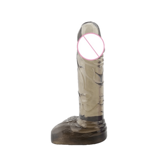 Presenting an image of Special Transparent Jelly Realistic Dildo, a 4.4 inch silicone toy with a veiny texture for intense pleasure.