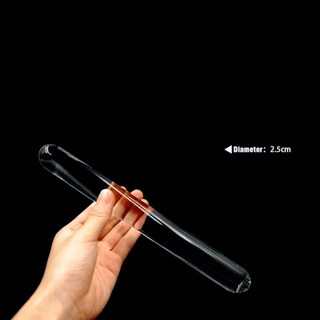 A clear image of Elegant Glass Dildo Rod Double, a shatter-proof glass toy for intense stimulation.