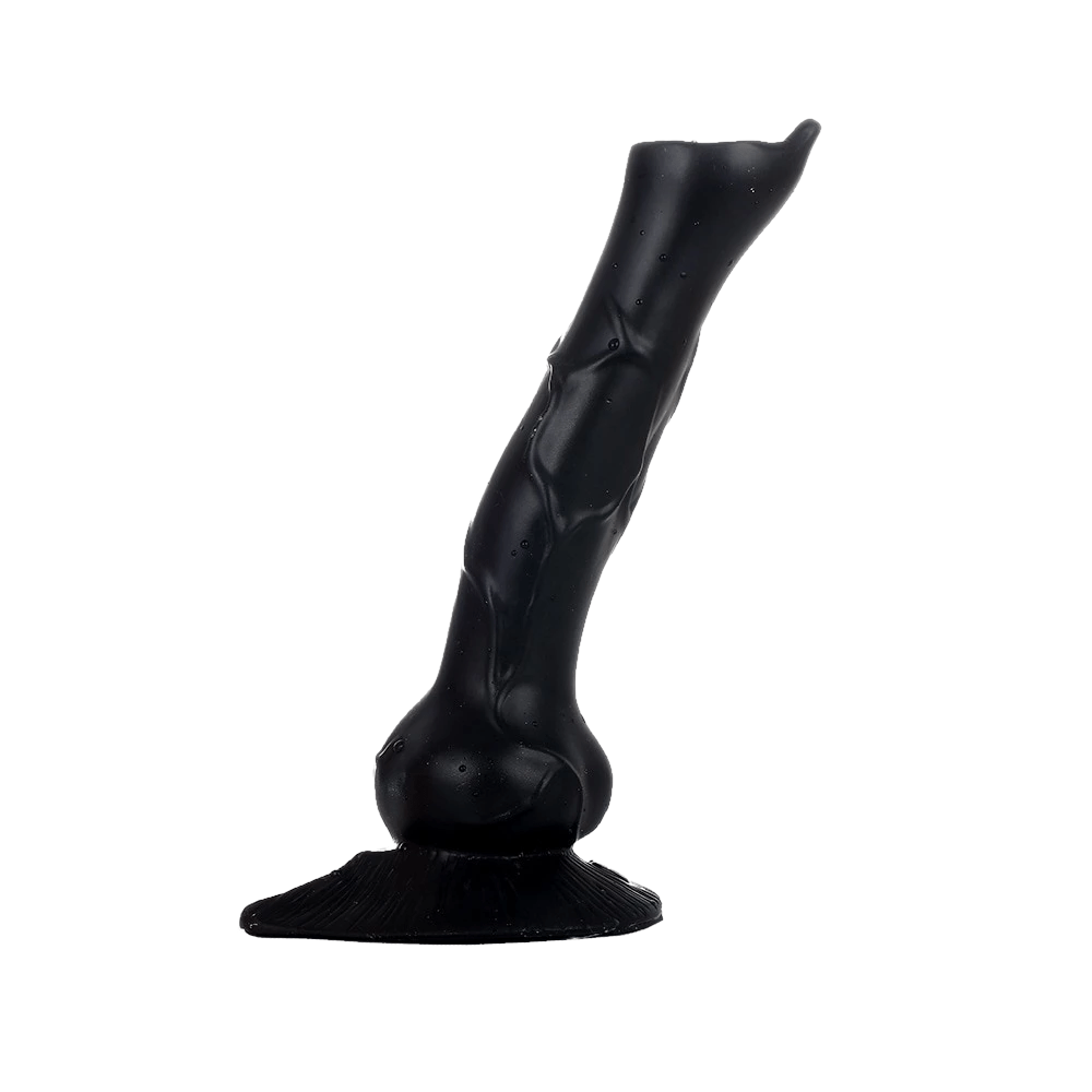 Picture of Domineering Alpha Knot Dog Dildo Male with a suction cup base for hands-free enjoyment.