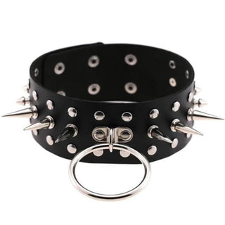 Take a look at an image of Spiked Multi-Color Collar featuring high-quality metal spikes