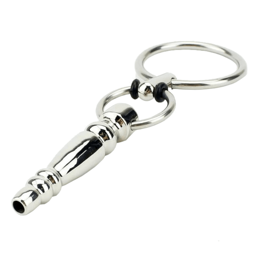 Hollow Stainless Penis Plug With Cock Ring