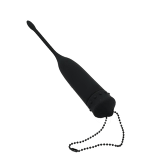 Vibrating Black Silicone Penis Plug