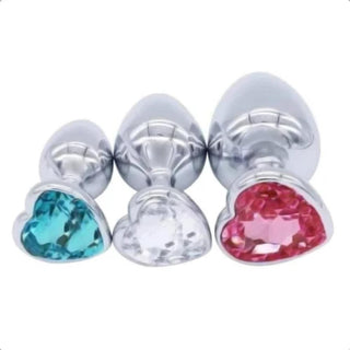 Princess Heart-Shaped Crystal Jeweled Anal Training Set Large Toy - Lovegasm Princess Heart-Shaped Crystal Jeweled Anal Training Set Large Toy - Lovegasm