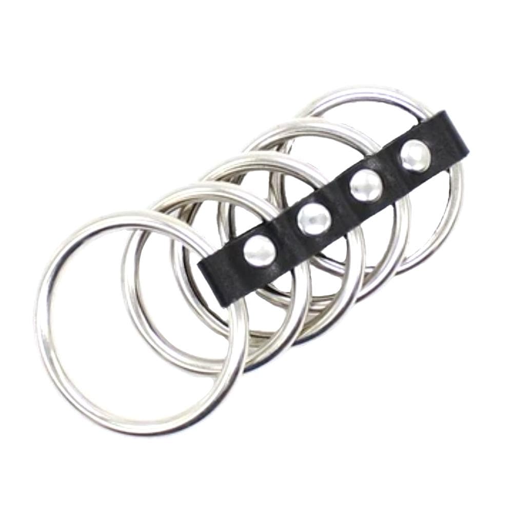 This is an image of Erection Lock Cock Ring Harness with meticulously placed stainless steel rings for a symphony of sensations.