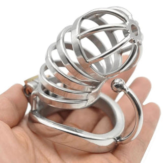Locked Down Metal Cage, a stainless steel device with a cage dimension of 2.36 x 1.30 inches, designed for comfort and stimulation.