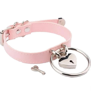 Take a look at an image of Sexy Playtime Fetish DDLG Collar in White-Gold color with adjustable strap.