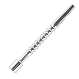 You are looking at an image of Stainless Cum Thru Urethral Sound with varying diameters and an easy-grip handle for secure insertion and retrieval.