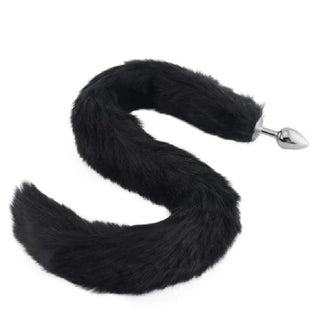 Stainless Steel Plug With 32-Inch Black Fox Tail