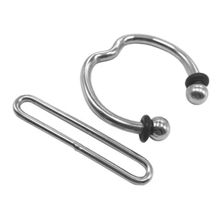 Take a look at an image of Horseshoe Ring | Adjustable Bondage Stainless Steel Non-Vibrating Penis Ring Non-Silicone in silver color