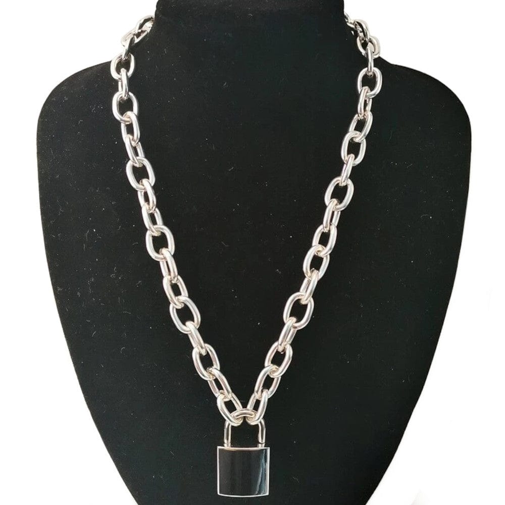 This is an image of the Chain of Slavery Locking Jewellery showcasing its unique padlock pendant and sturdy design for BDSM play.