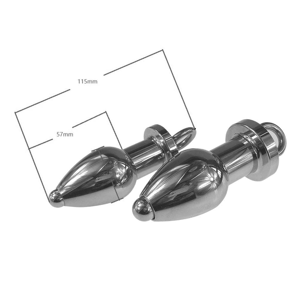 Metal Ass Dilator Hollow Anal Plug 4.53 Inches Long, a metal plug with a hollow design ideal for adventurous play and customizable experiences.