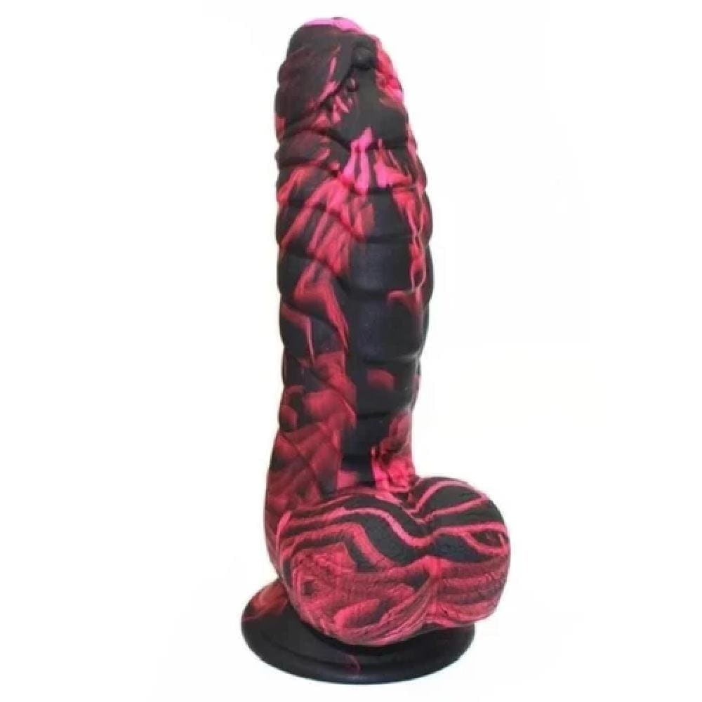 Scaly 7 Inch Dildo With Balls and Suction Cup
