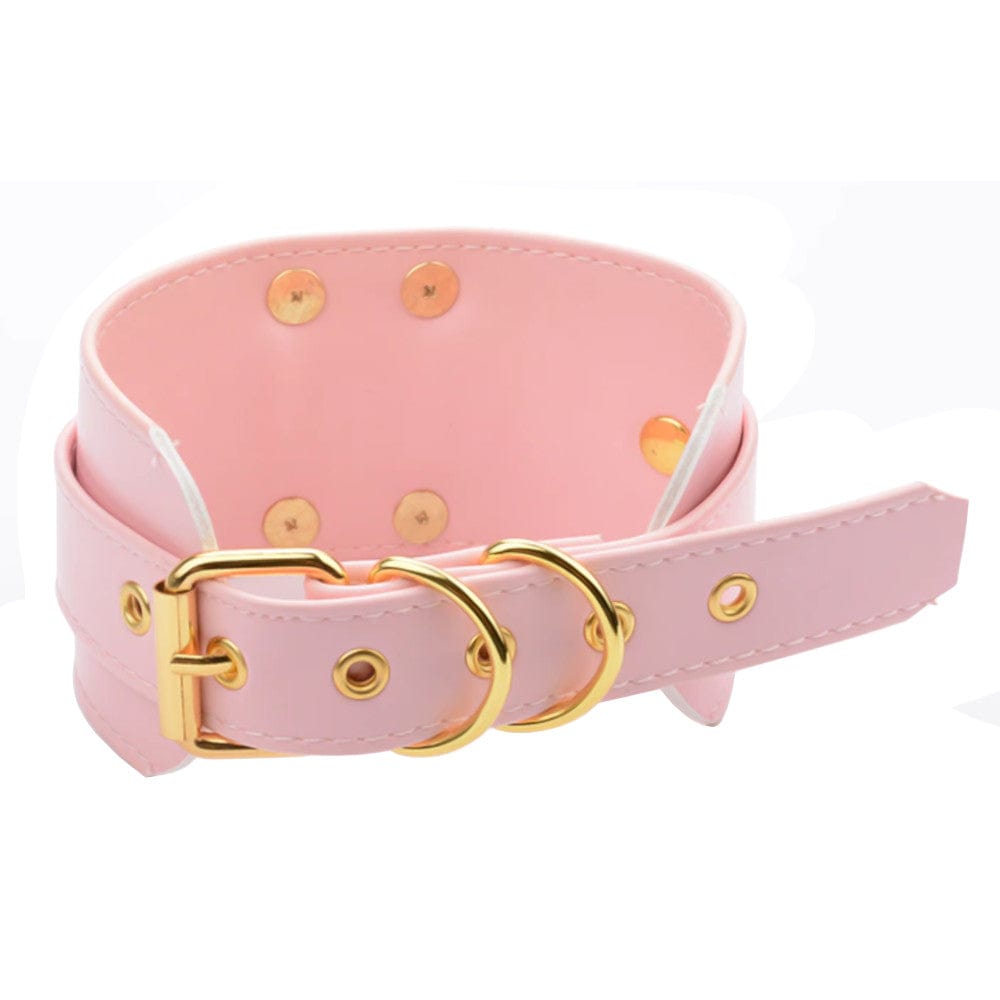 Oversized Girly Pink Leather Collar