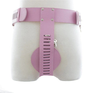 Pink PU Leather Chastity Underwear