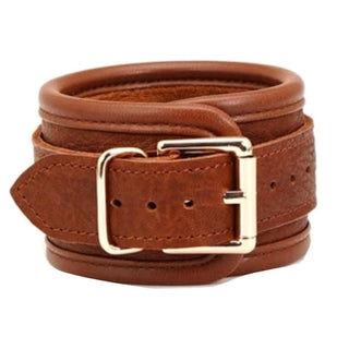 High-quality leather cuffs with a vintage appeal, perfect for enhancing bondage play.
