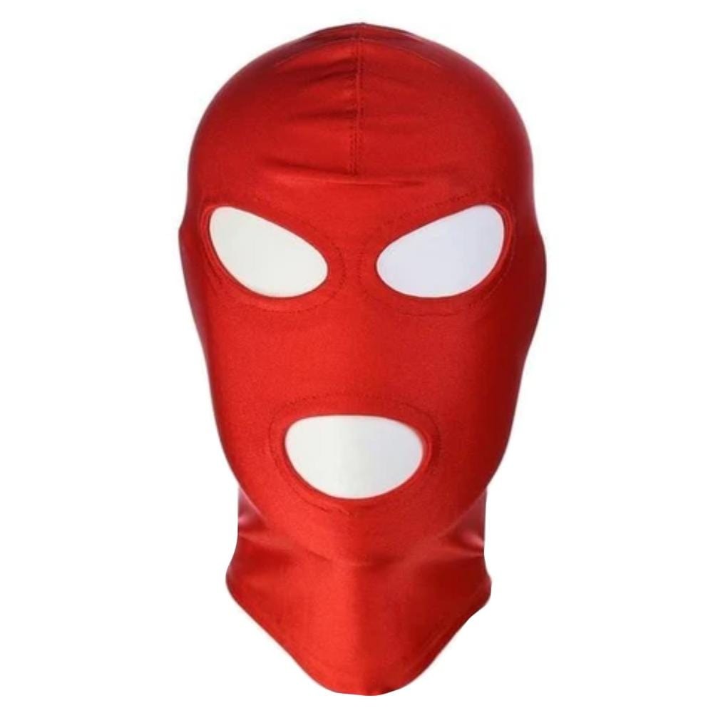 Image of Stretchable Red Spandex Mask designed for intimate moments and heightened pleasure.