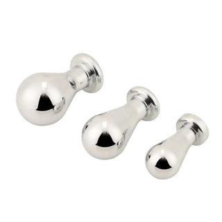 Stainless Steel Bulb Jeweled Plug 3pcs Set