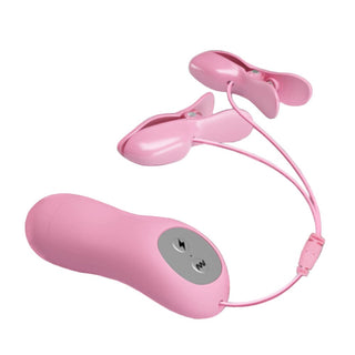Pink Vibrating Electro Nipple Clamps Set