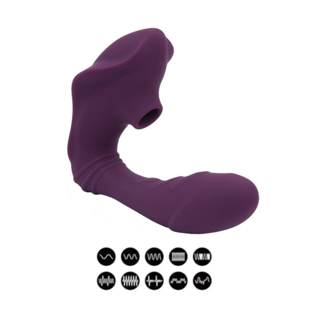 Observe an image of Erotic Stinger Wearable Vibrating Underwear Oral Sex Toy in plum color.