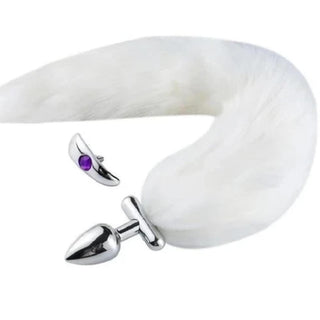 Flexible and Removable Fur Metallic Tail Plug 17 Inches Long