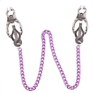 Charming Purple Nipple Clamps With Chain