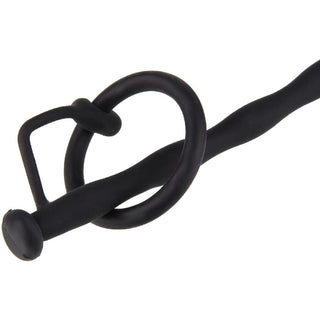 View the Black Urethral Sound Dilator Penis Plug, 7.87 or 11.81 length, designed for beginners in urethral play.