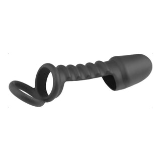 Dual loop cock ring with nubs for G-spot stimulation.
