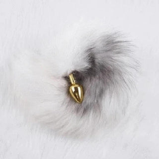 Displaying an image of Elegant Fox Tail Plug 19 Inches Long showcasing the luscious tail stretching between 15.75 to 16.93.