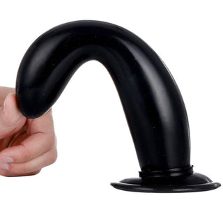 This image showcases the dimensions and materials of the Anal Fun 8-Inch Big Black Strap On, inviting you to explore new heights of pleasure.