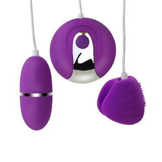 Purple Double Pleasure Vibrating Kegel Balls made of silicone and ABS plastic, ensuring luxurious comfort and uncompromising safety.