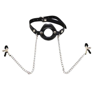 Slave Punishment Mouth Gags With Nipple Clamps
