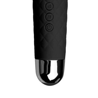 USB Black Massager Wand offering customizable pleasure with varied vibration patterns.