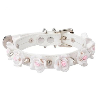 Flowers and Spikes Cute Collar featuring delicate flowers and edgy spikes, creating a visual feast of contrasting elements.