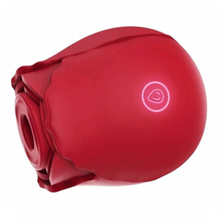 This is an image of the Vibrating Rose Toy Egg, showcasing its ergonomic design and suction feature for a pleasurable experience.