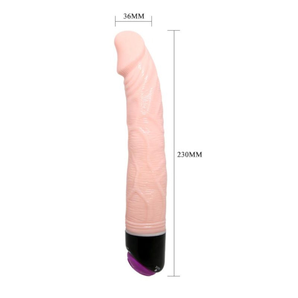 Here is an image of Realistic Thrusting Multi-Speed Dildo Rotating Vibrator for wet and slippery play with water-based lube.