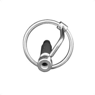 Thick Cum-thru Penis Plug image showcasing its sleek texture and integrated rings for a secure fit.