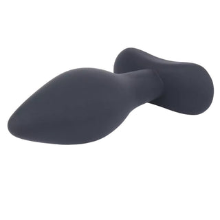 Observe an image of Black Silicone Plug Training Set For Men, 3-Pieces in black color with a flared base for secure positioning.