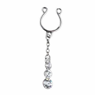 Fancy Dangling Gems Clip On Nipple Jewelry