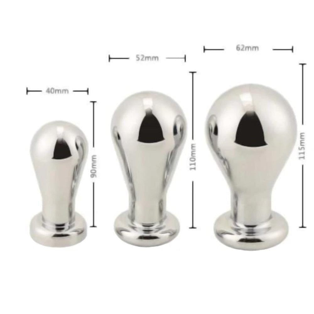 Stainless Steel Bulb Jeweled Butt Plug 3pcs Set