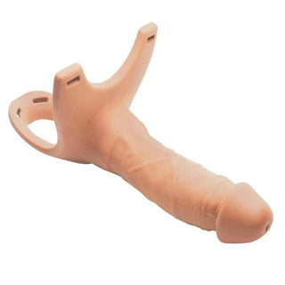 This is an image of a silicone strap-on dildo set, crafted for a lifelike feel and secure fit during intimate play.
