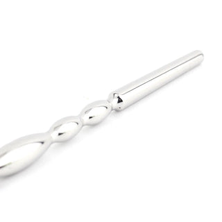 Dimensions of Solid Stainless Beginner Prince Penis Plug: Length 5.12 inches, Width 0.37 inches, and Tip Width 0.20 inches for comfortable insertion and secure grip.