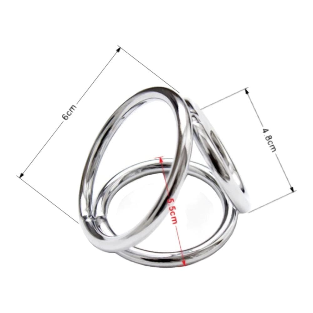 Stainless Metal Cock and Ball Ring With Nipple Clamps